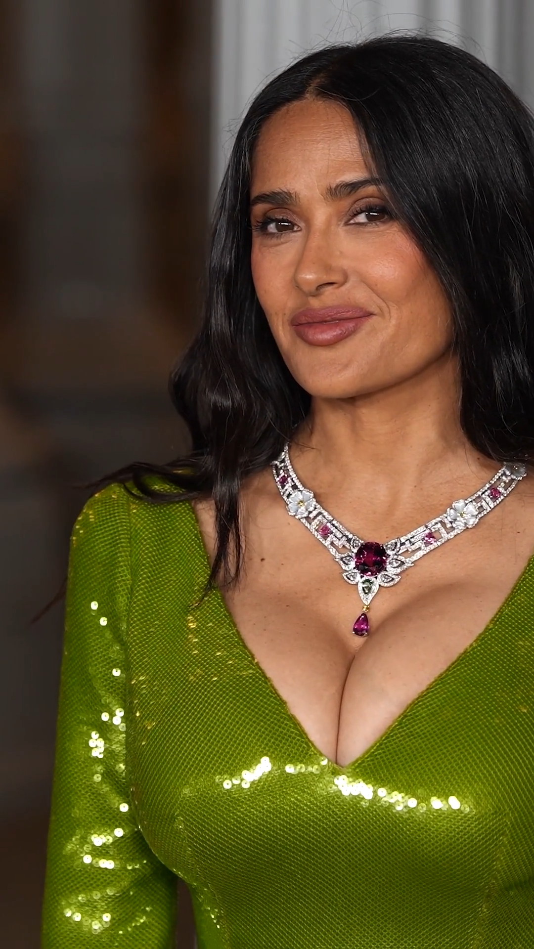 salma hayek green dress glowing in at the 2025 LACMA Art + Film Gala ✨ | Good Housekeeping high school salma hayek