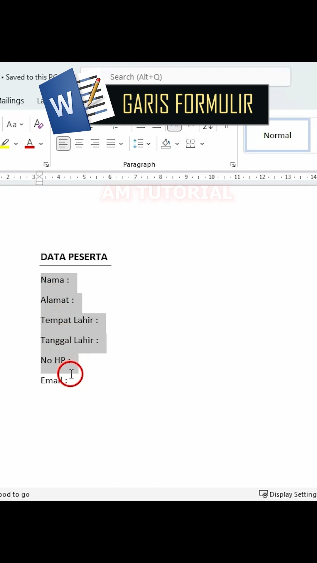buat formulir di ms word #tipsexcel #microsoftword #rumusexcel # ...