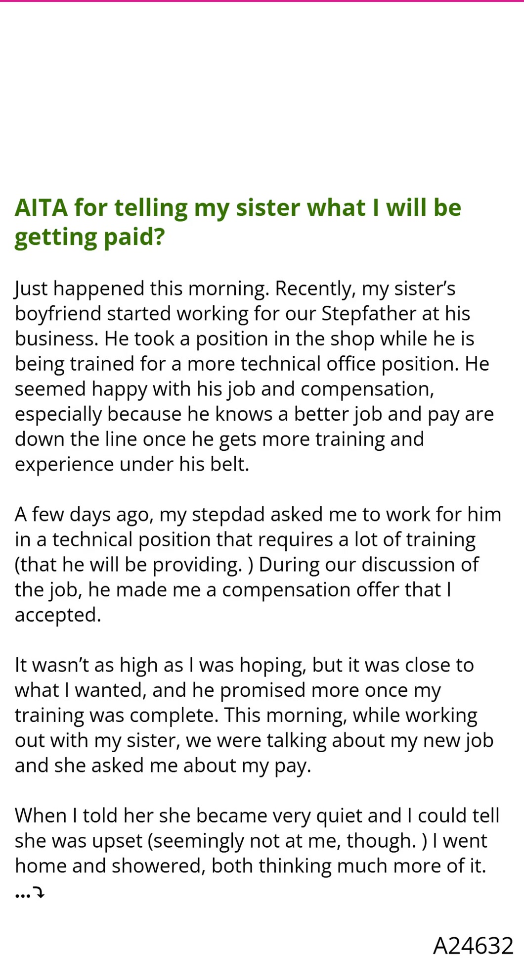 AITA for telling 📢 my 🏦 sister what I will be getting paid? | AITA ...