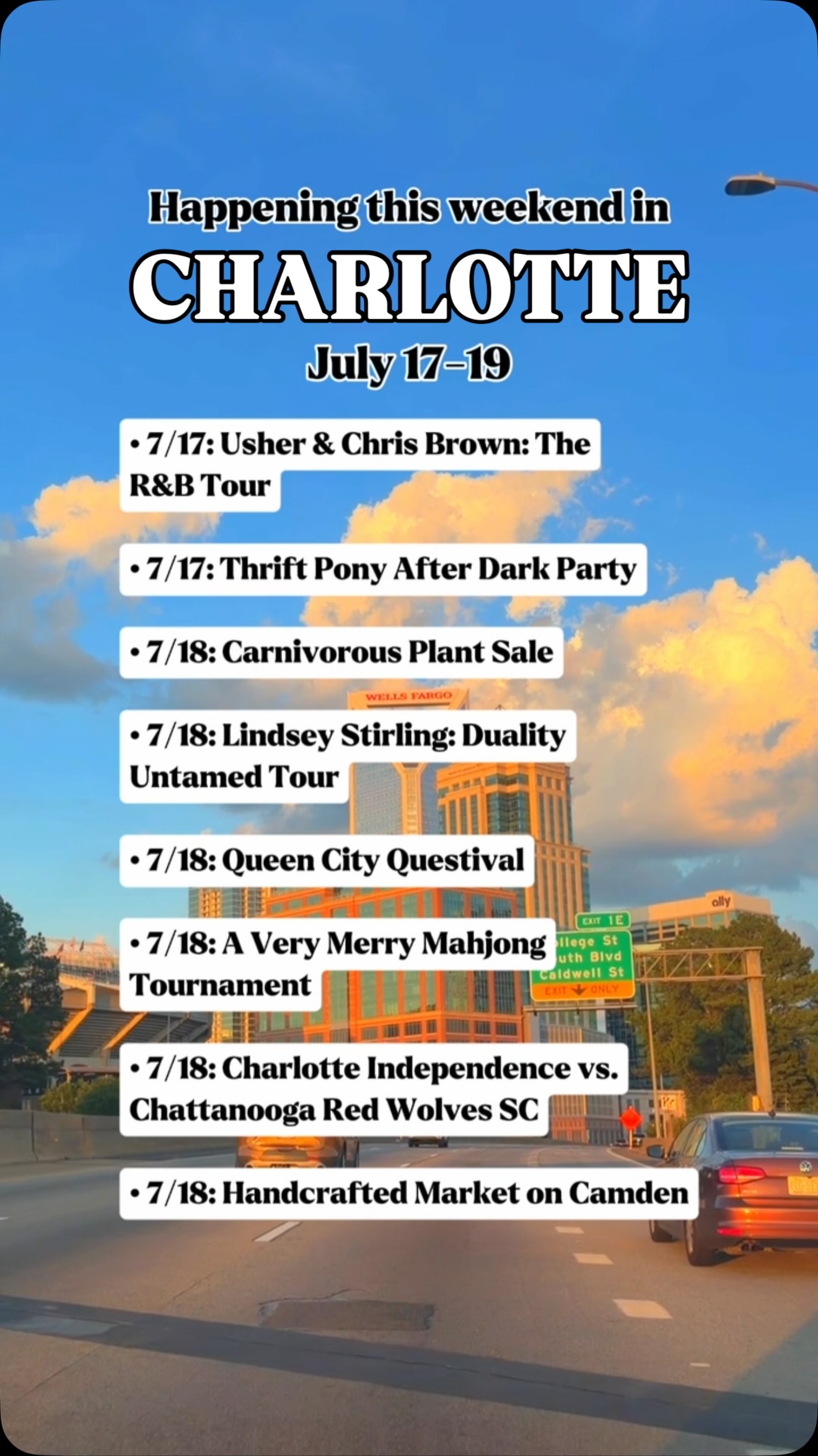 WEEKEND EVENTS: July 17-19⛱️ 7/17: Usher & Chris Brown: The R&B