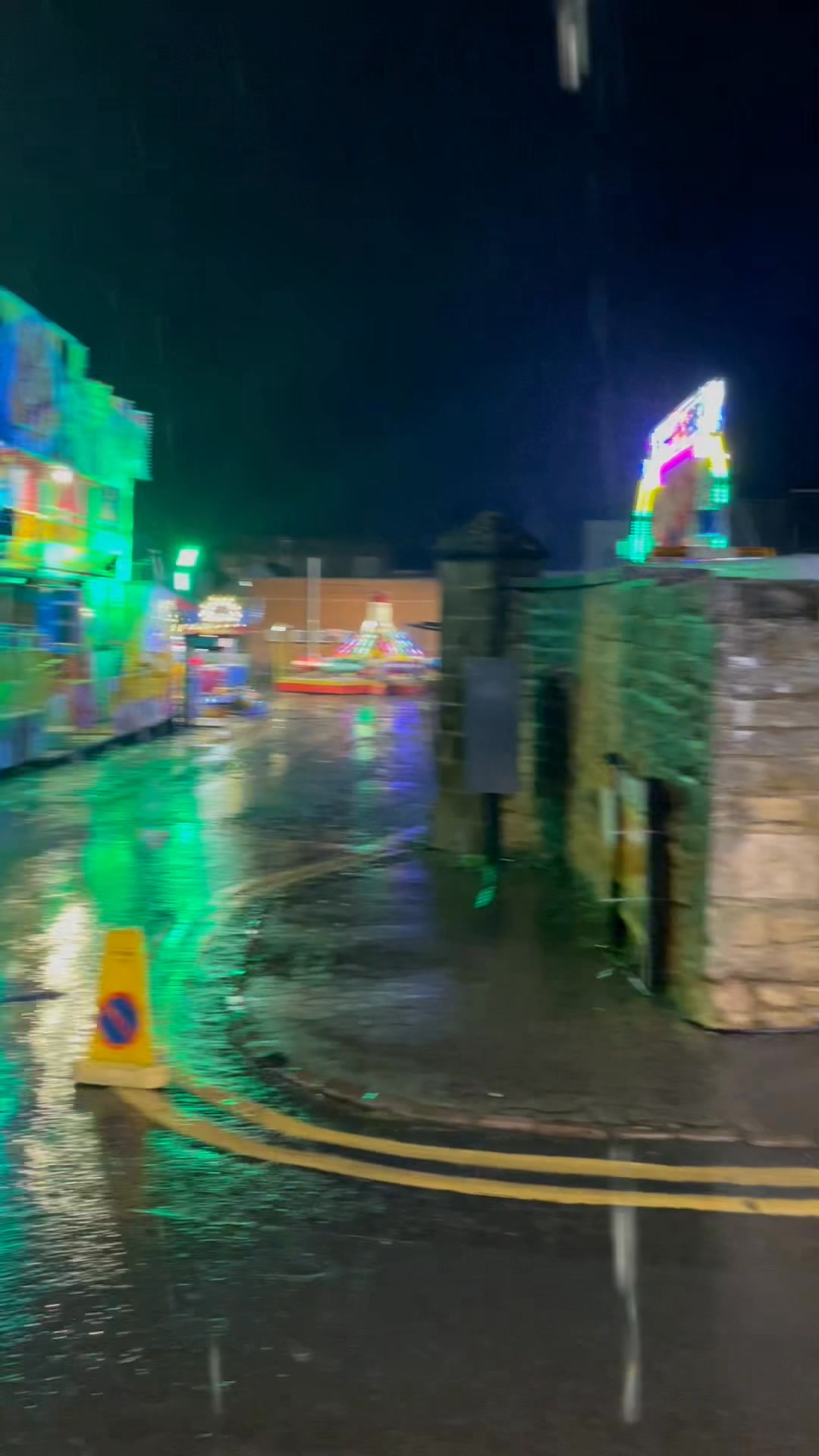 Nothing to say no one to play. Rain at the Fair, wet through to the ...