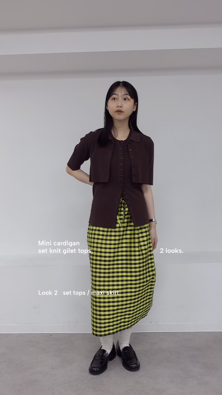1 ITEM ‐2 LOOKS】 MINI CARDIGAN SET KNIT GILET TOPS ミニ