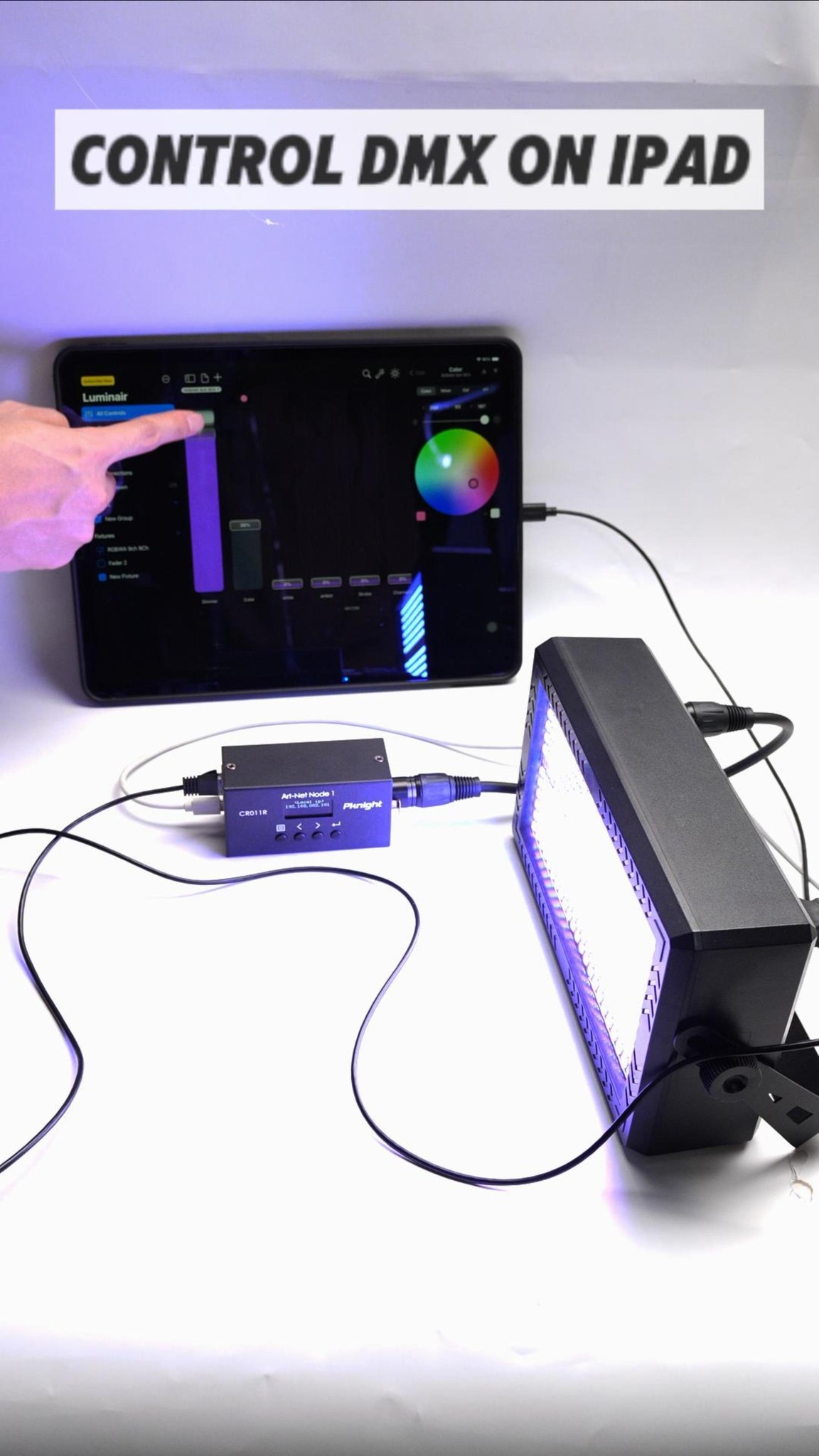 How to Control DMX with Luminair on iPad via PKnight CR011R & Ethernet ...