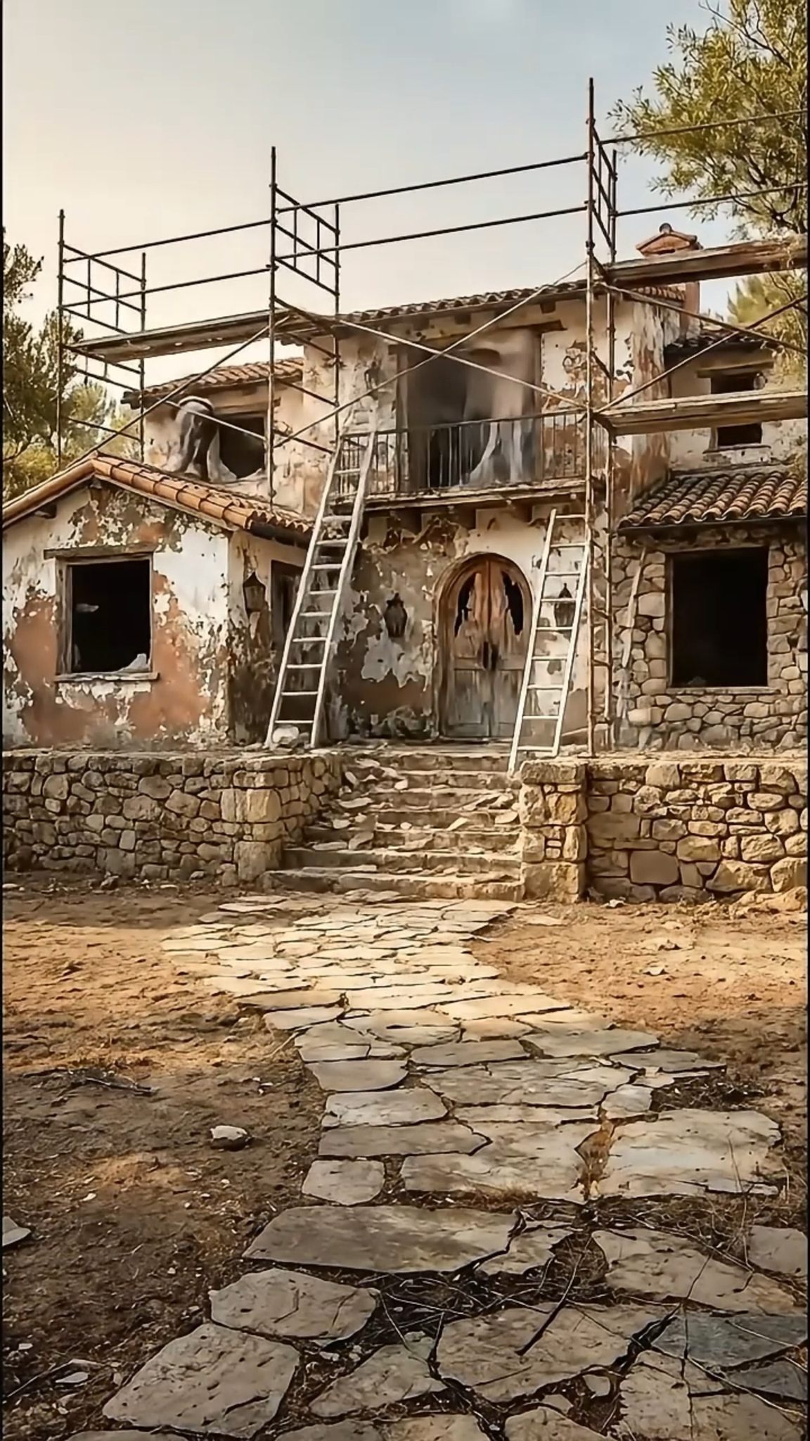 Curated visual reference: Visual Reference: Warm Stone Textures Sun Washed Stucco Walls Terracotta Tiles And