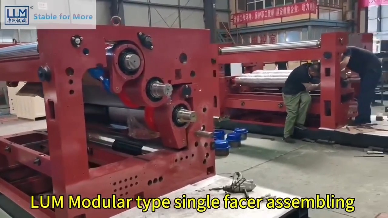 Our New Model Single Facer During the assembling and after the ...