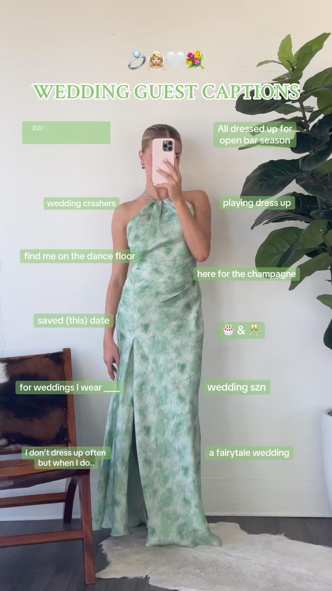 captions about green dress Our Favorite Wedding Guest 💫, tiktok | fashiontok | style inspo | pose inspo | style hacks | tiktok shopping | women's trendy boutique | women's style | american threads | American Threads atf-sm-03.25.26