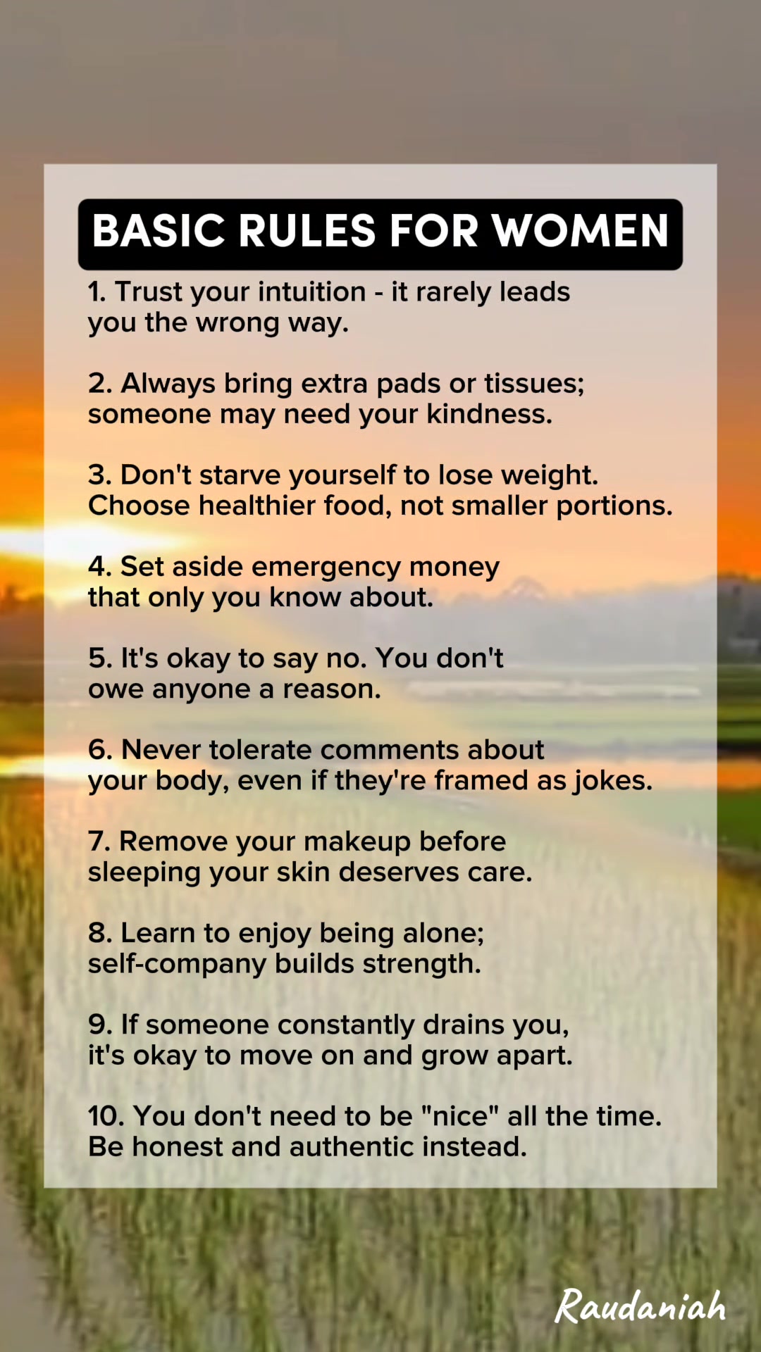 BASIC RULES FOR WOMEN #Womenempowerment #LifeRules #WomenLifeRules ...
