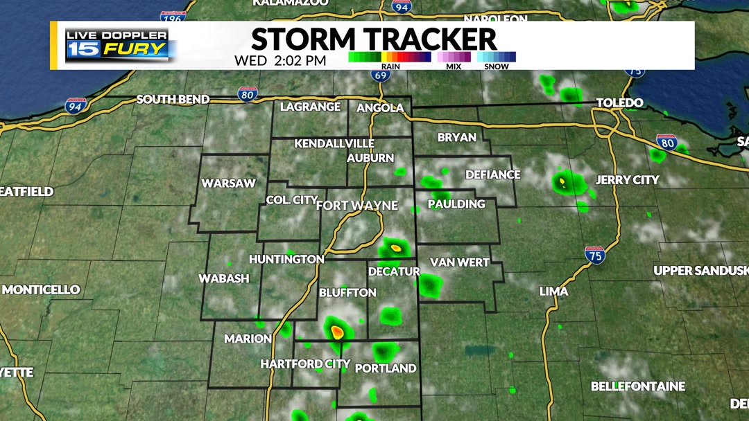Scattered rain and storms developed earlier this Wednesday afternoon ...