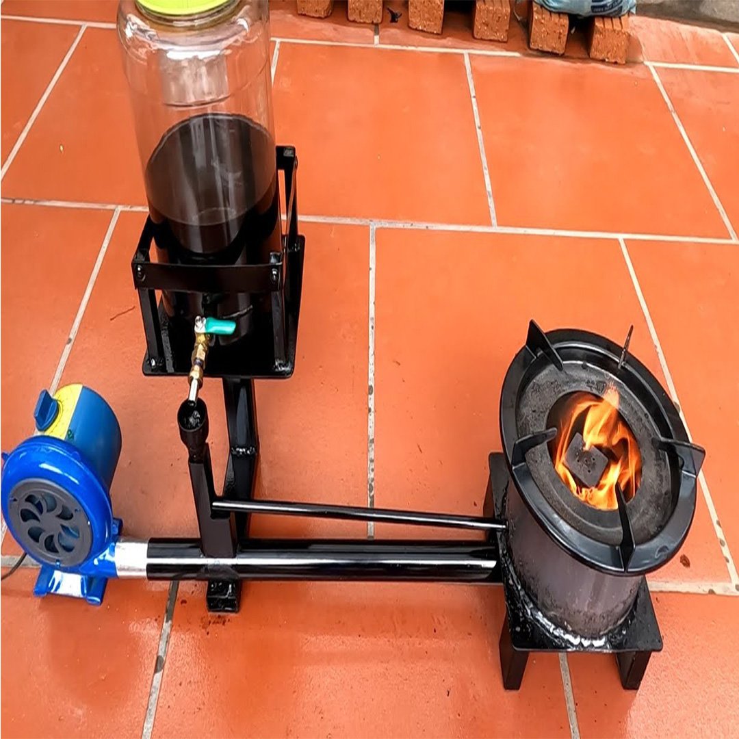 Share how to make a stove that burns waste oil, blue flame, super ...