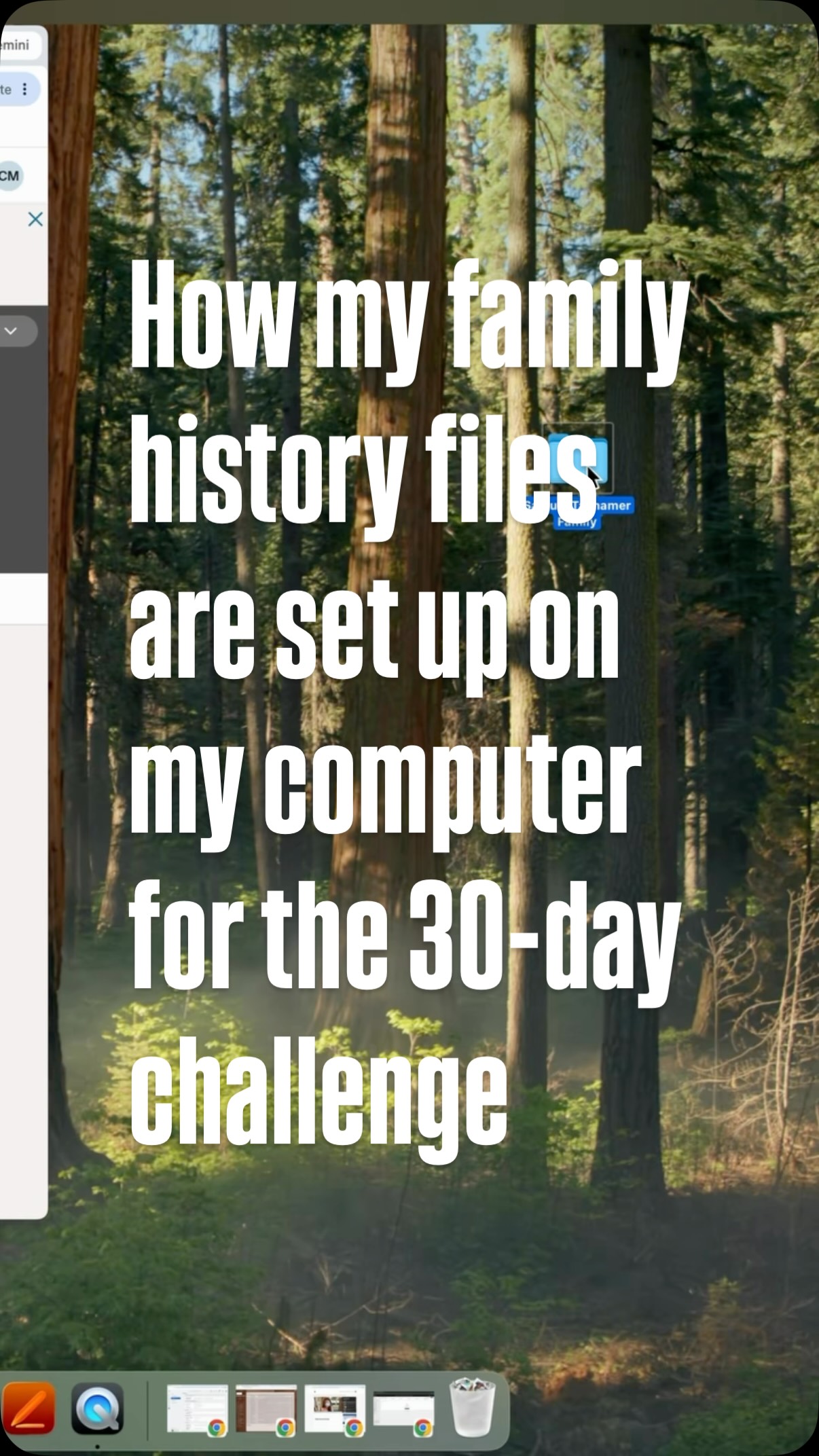 How my family history files are set up on my computer for the 30