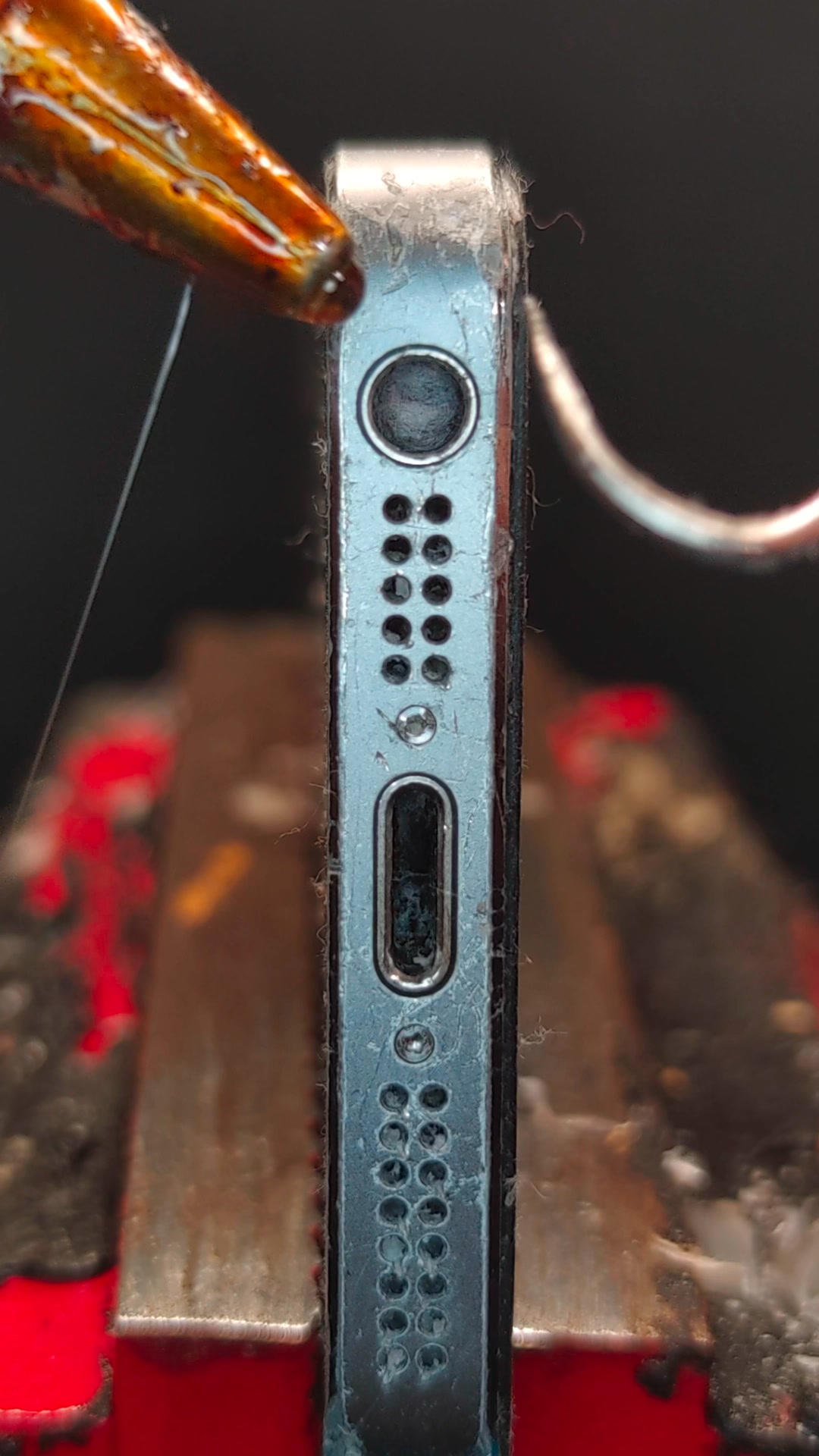 Cleaning iPhone Audio Jack with hot Glue, don’t try!🤢 #satisfying # ...
