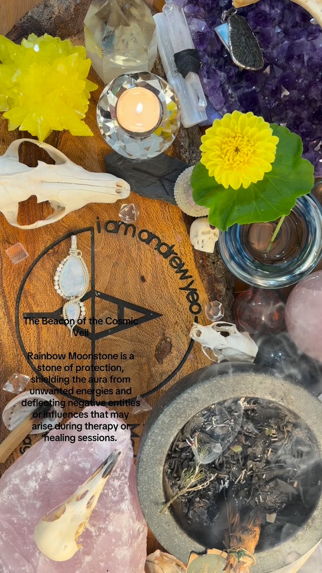 The Beacon of the Cosmic Veil Rainbow Moonstone Talisman Made for the ...