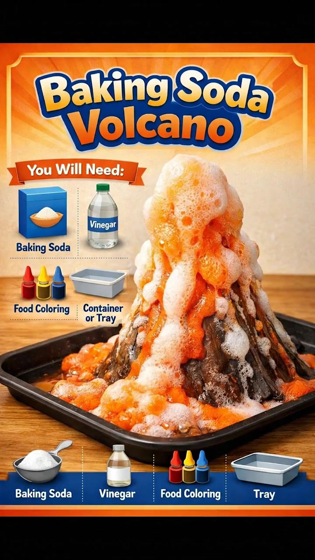 Experience the thrill of a mini eruption with a baking soda volcano ...