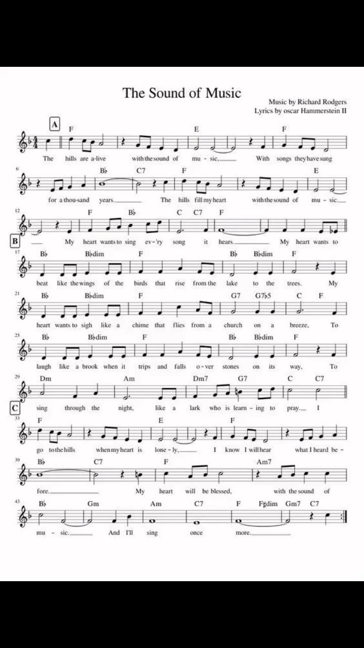 The sound of music” sheet music 🎼 #soundofmusic #sheetmusic