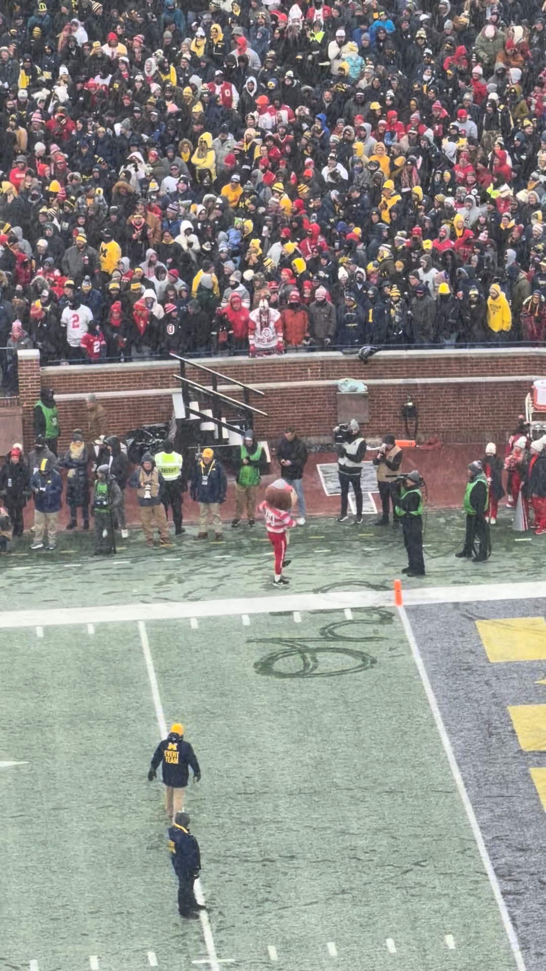Brutus Buckeye draws ‘Script Ohio’ after crossing out the ‘M’ in ...