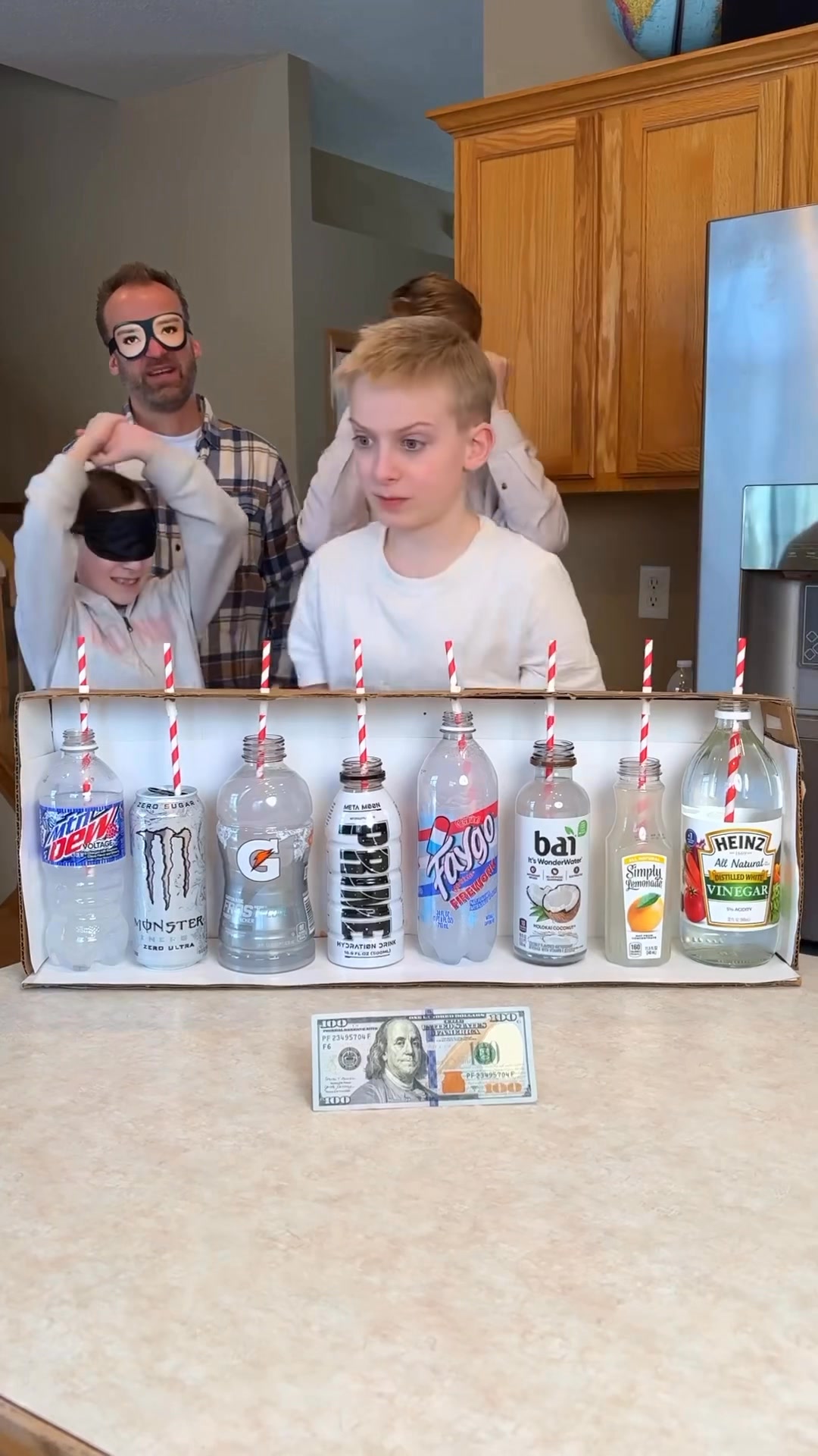 Guess the White Drink - with a Twist 😂 Dad and kids play family drink ...
