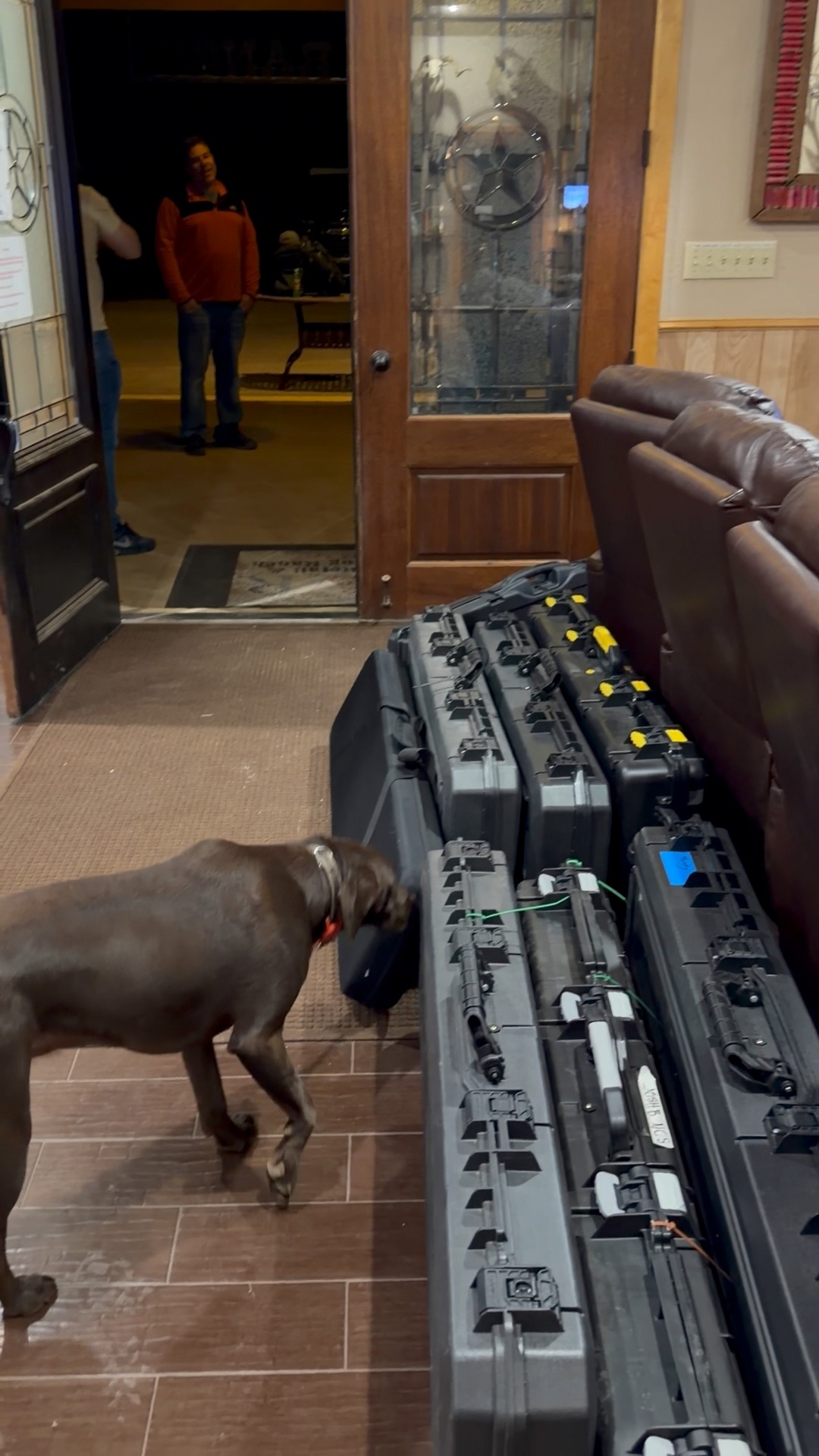 Cali running a TSA screening on our South Texas hunting guests luggage😁 ...