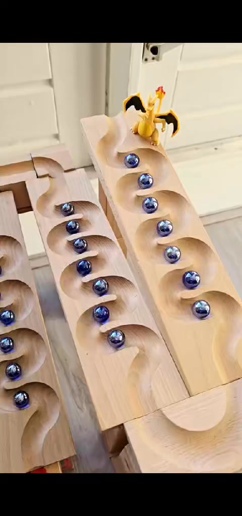 Marble Run ASMR ☆Little Carpenter Wooden Ramp Kugel Bahn Big Speed # ...