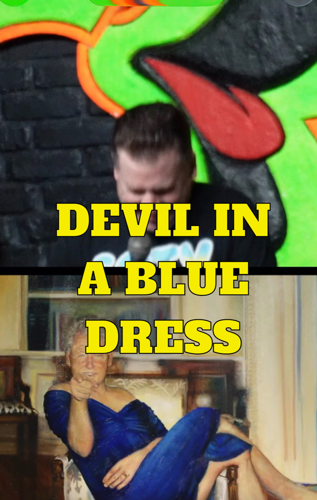 devil with a blue dress karaoke in #comedy #comedyreels #90s #standupcomedy | Dave Landau daytime Dress Casual Short By Color:Navy/Nude
