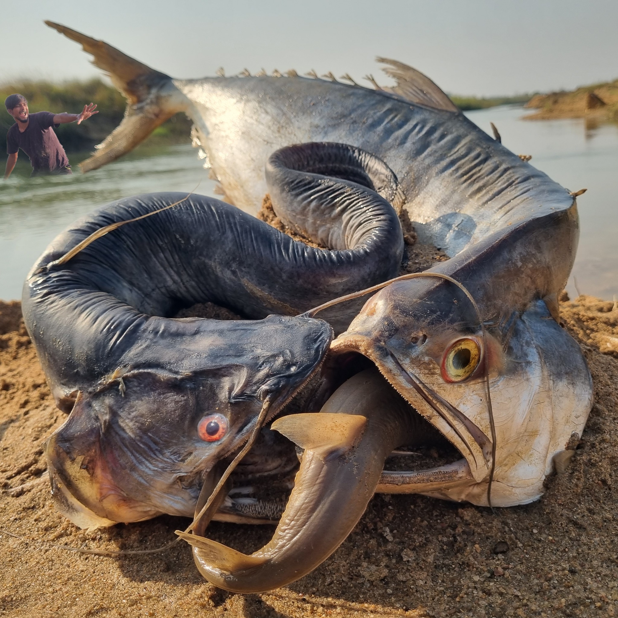 Amazing hand fishing video river dry place underground catching big big ...