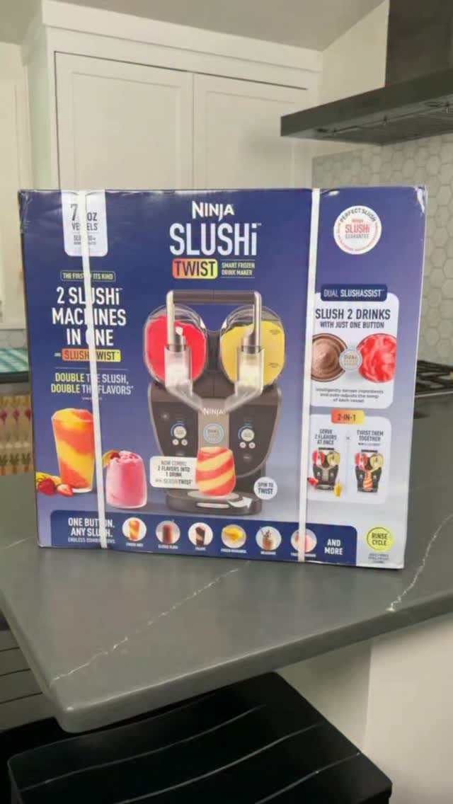 You asked, we delivered. Meet the Ninja SLUSHi Twist. 🌀 , Two flavours. One twist. Zero ice. The only frozen drink maker that slushes two drinks at the same time and combines them into something