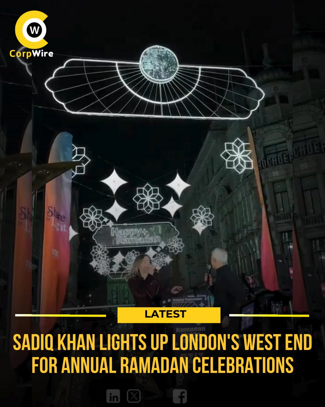 London's West End is officially glowing as Mayor Sadiq Khan switches on ...