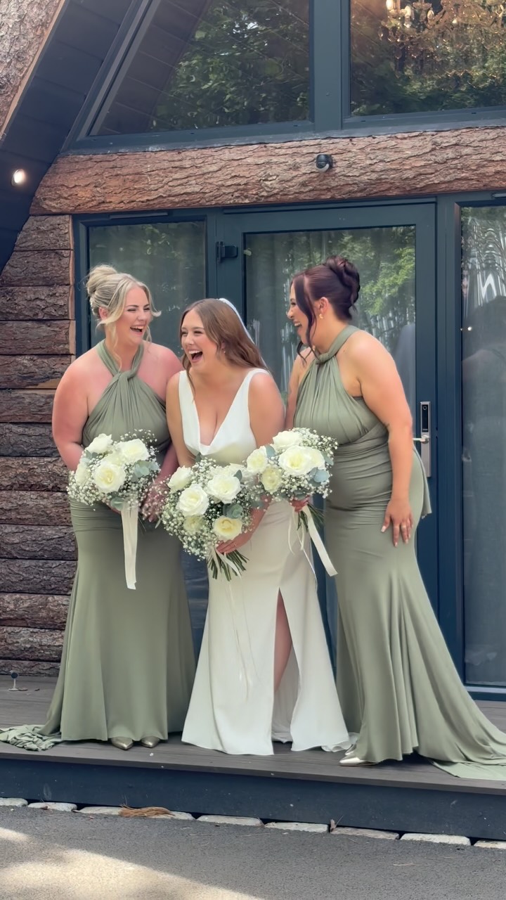 bridesmaid dresses yorkshire Friendly reminder: choose bridesmaids who react like THIS 🤍, The screams, the happy tears & the pure girly loveeee 🫶🏻, Honestly, every bride deserves a hype squad 💍 , Tag your girls 👇🏻 , #weddingday Size:us:4