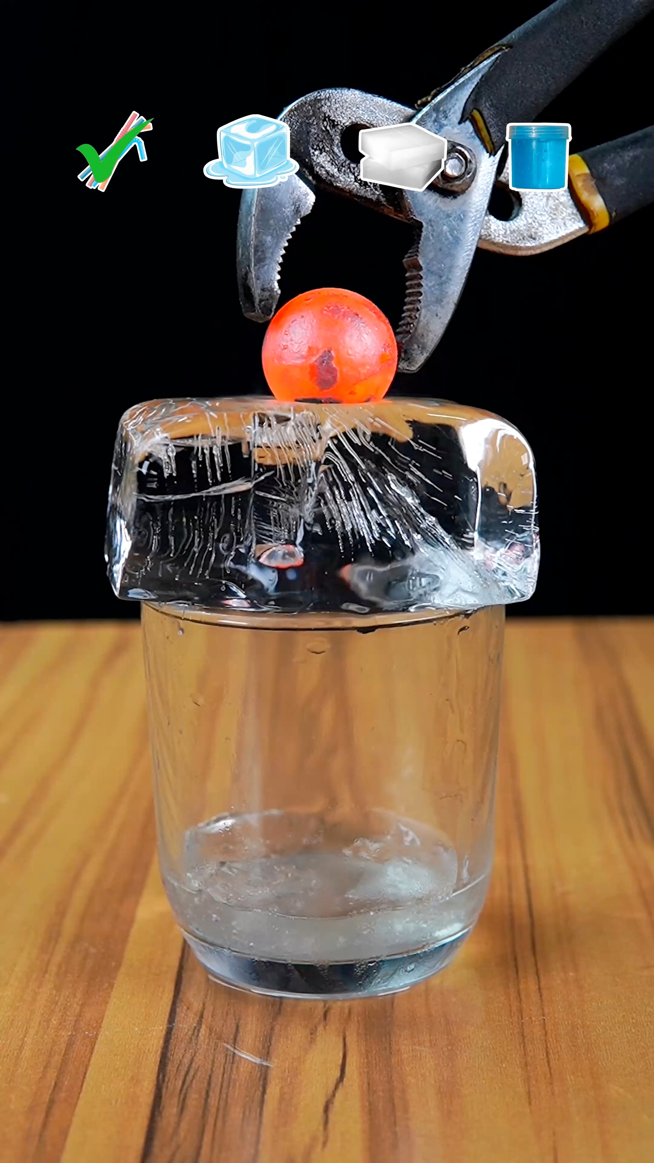 Experiment 1000 degrees vs ICE 🧊😱 #science #oddlysatisfying #asmr ...