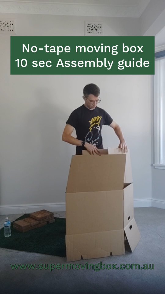 10 sec assemble tutorial for the no-tape moving box, the only moving ...