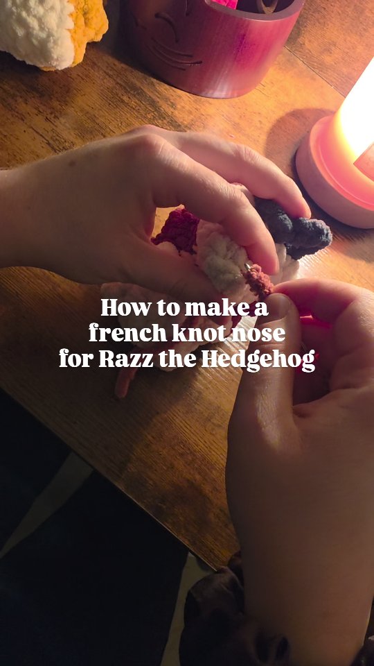 Here is a video showing you how to make the french knot nose for Razz ...
