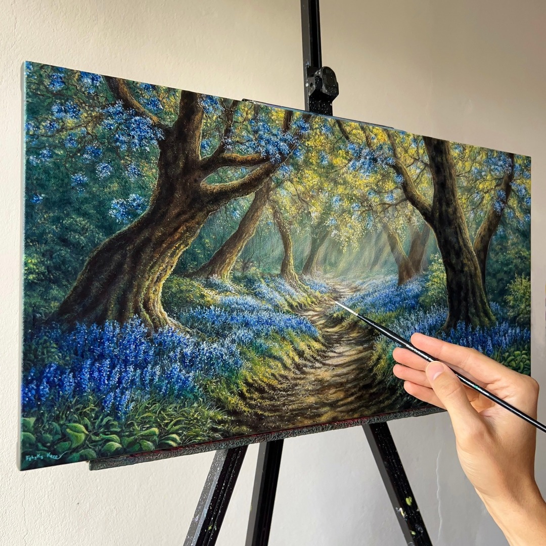 Floral Garden Landscape ASMR Acrylic Painting 🎨 #acrylicpainting # ...