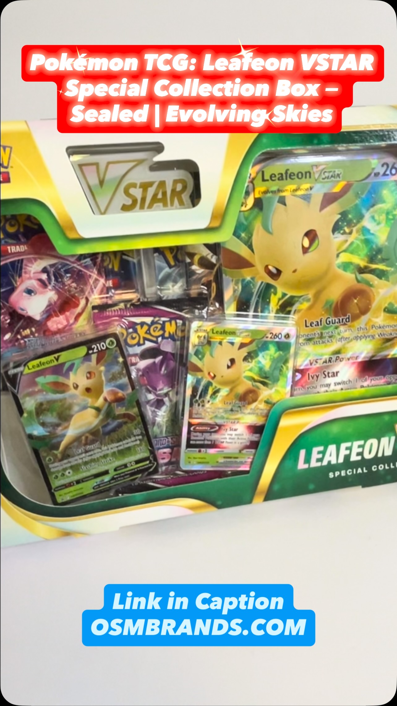 pokemon cards leafeon vstar special collection box Pokmon | / Glaceon VSTAR | Card Game | Ages 6+ | 2 Players Be careful of the fire element which is its main weakness Pokmon TCG: Leafeon VSTAR Special