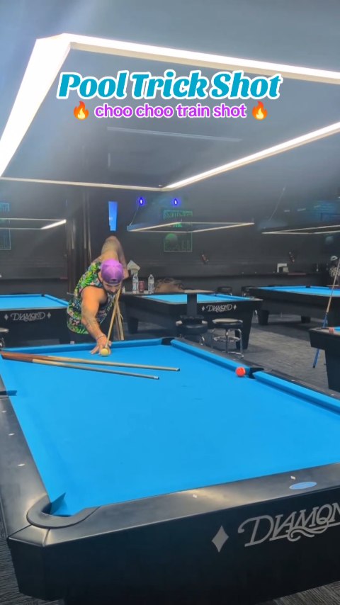 Ever seen a trick shot that jumps over the cues before sliding down ...