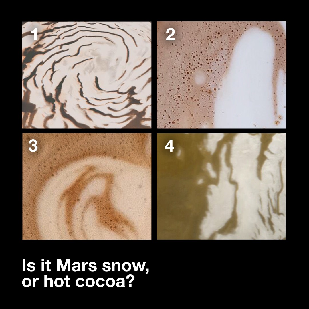 Hot cocoa or Martian snow? These images of Mars' ice caps resemble ...