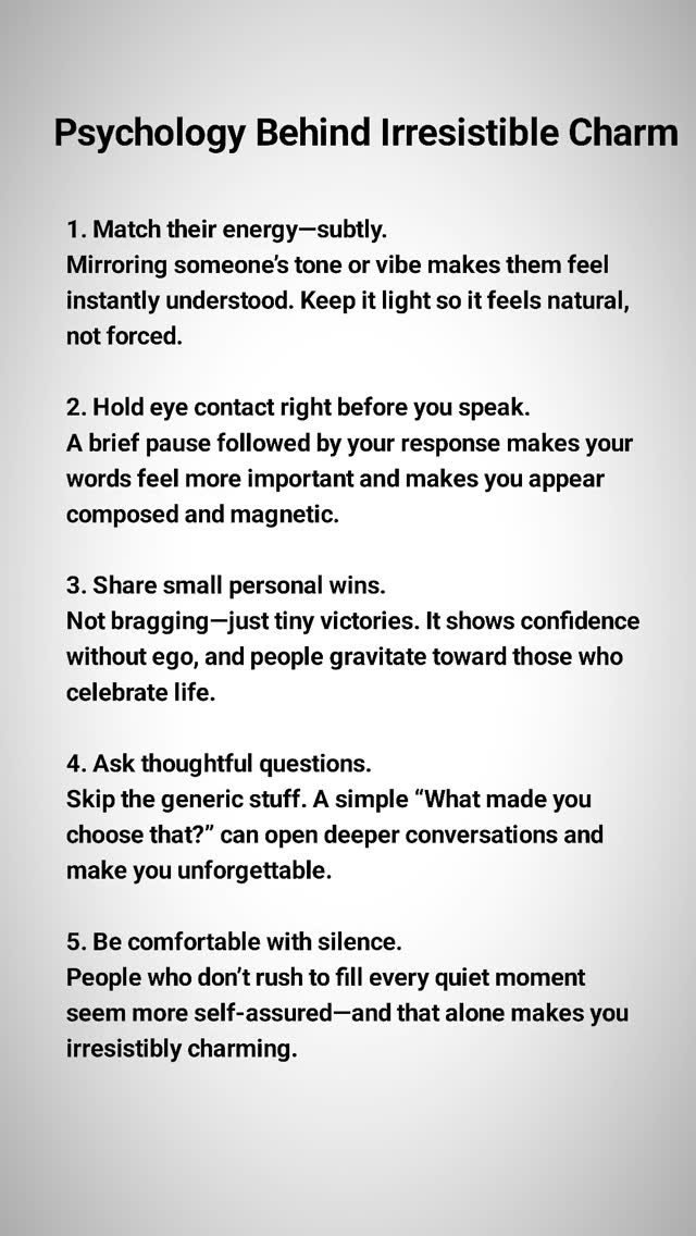 Psychology Behind Irresistible Charm#PsychologyFacts #CharmTips # ...