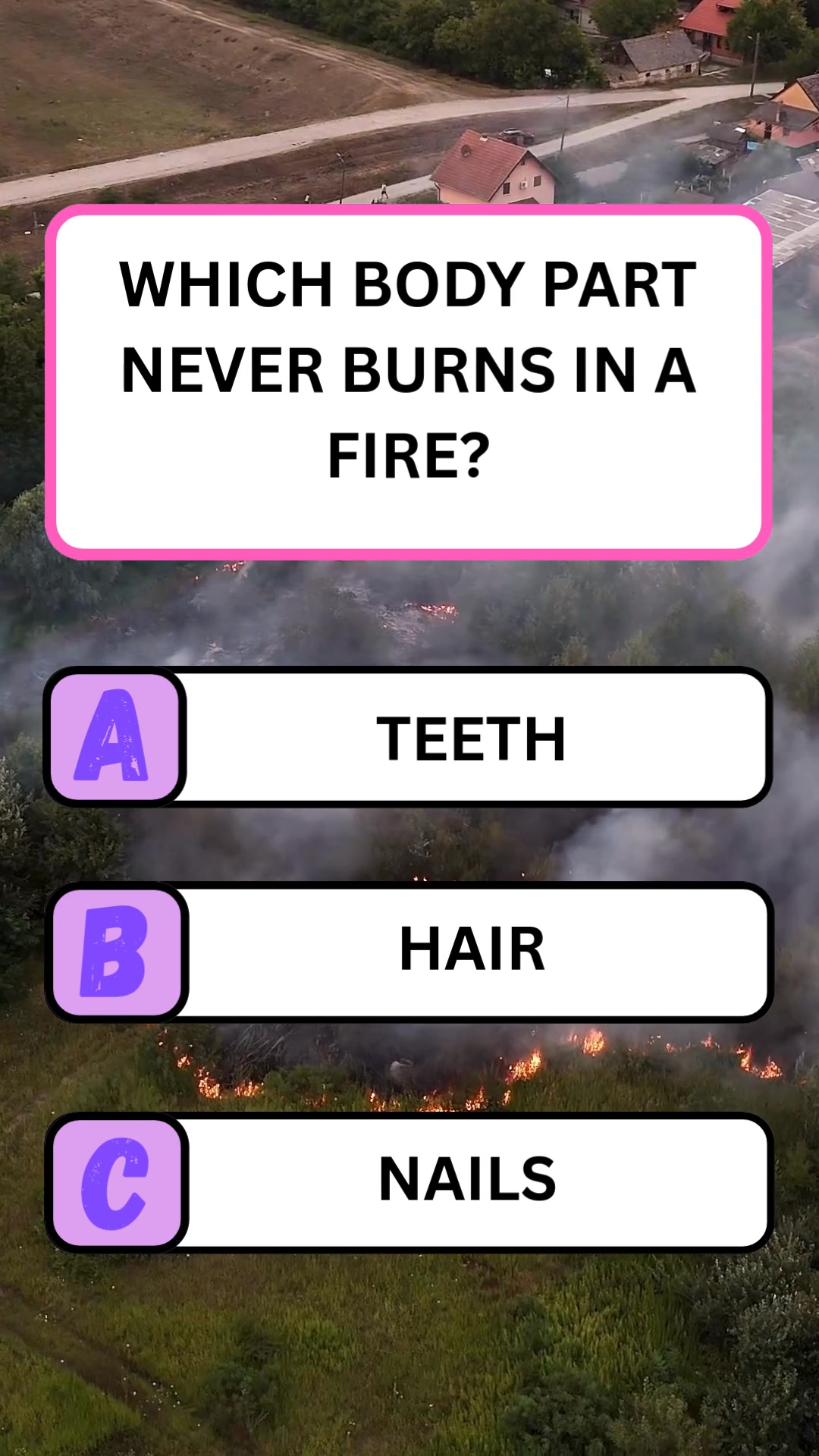 🦷 Which Body Part Never Burns in a Fire? #brainteaser #puzzle #quiz # ...