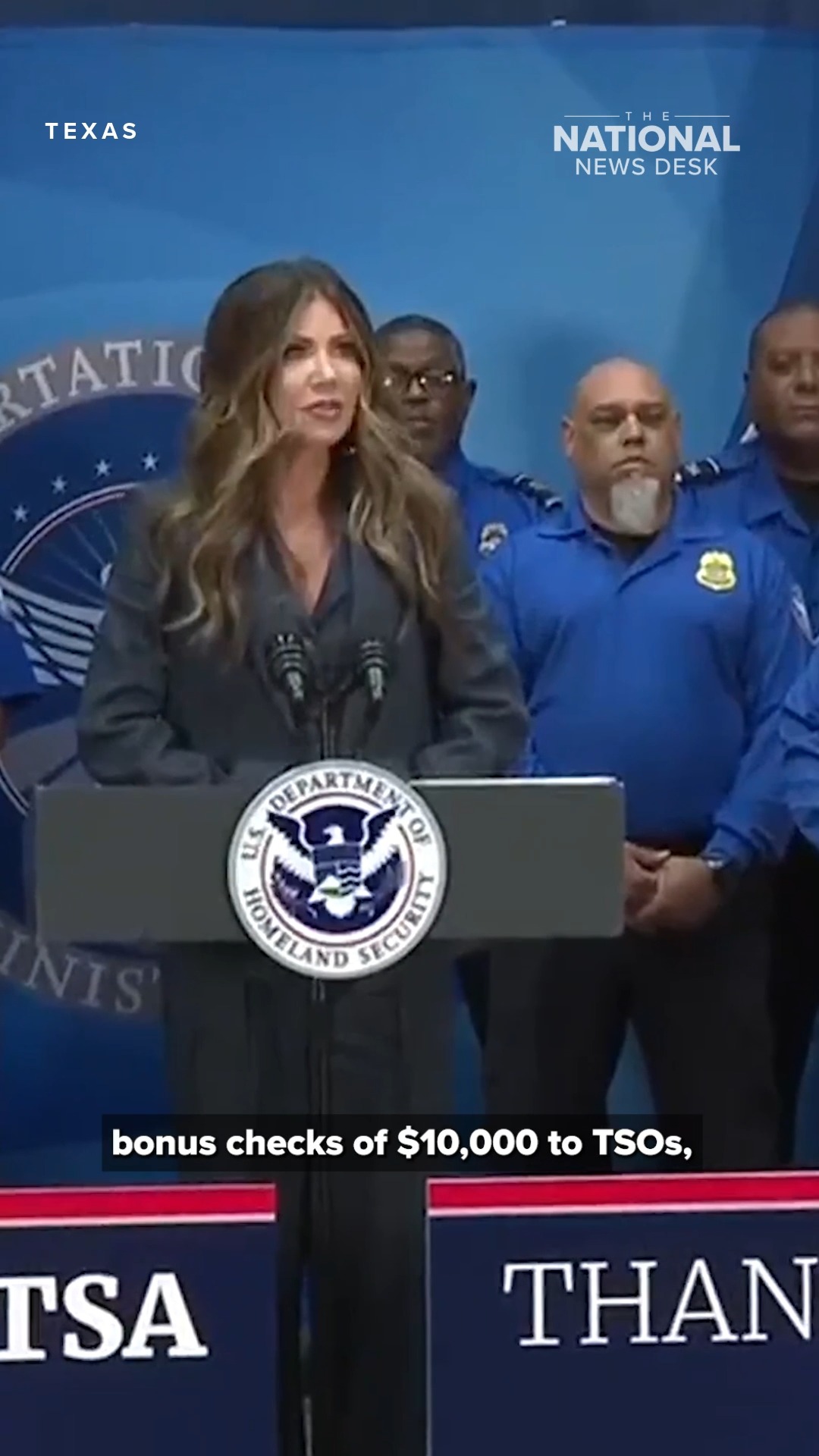 Homeland Security Secretary Kristi Noem handed out $10,000 bonus checks ...