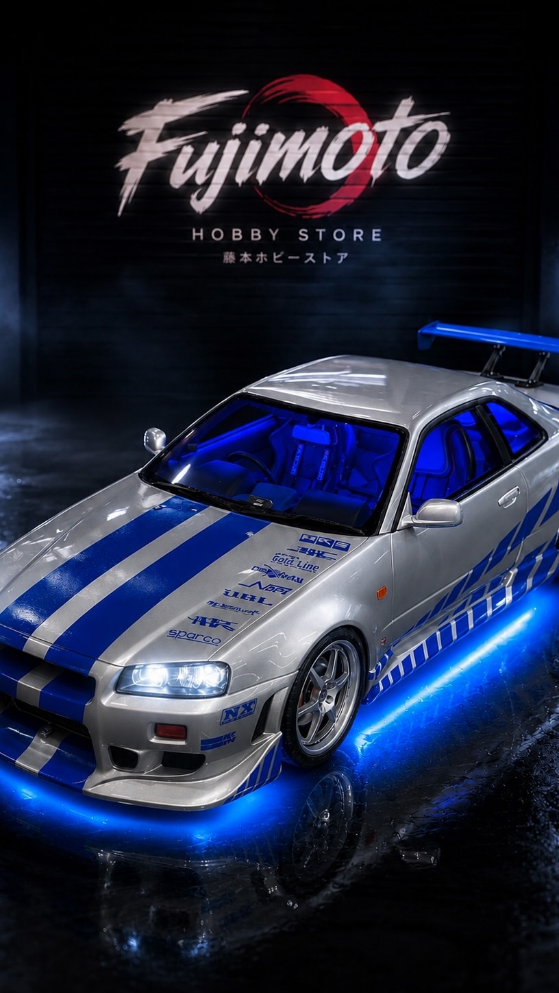 🔥 KYOSHO X FAST & FURIOUS 🔥 Nissan GT-R R34 1:12 Resin Model Car