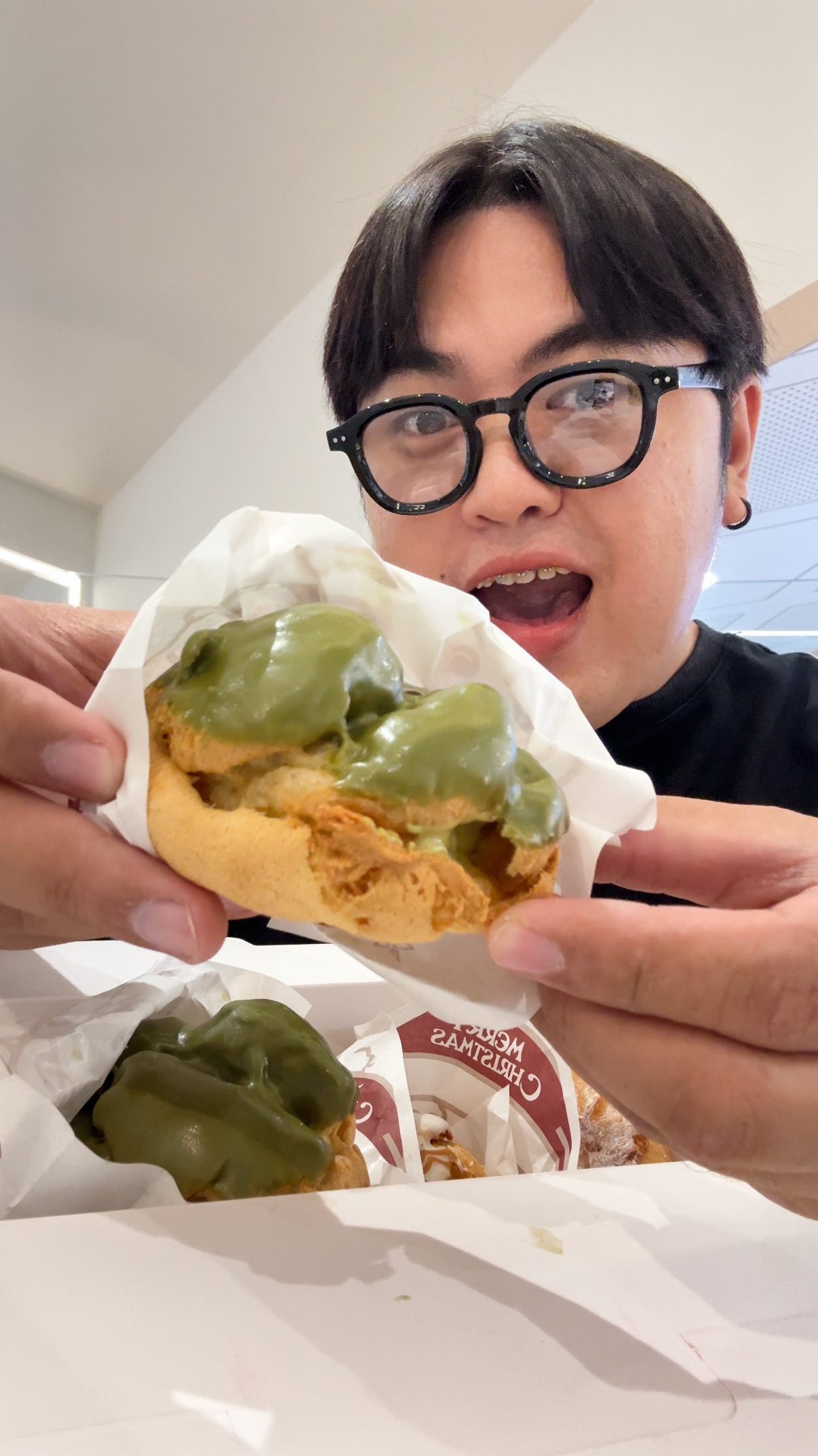 Try Beard Papa's Kaze-Kaze cream puffs in vanilla, lychee, and KitKat