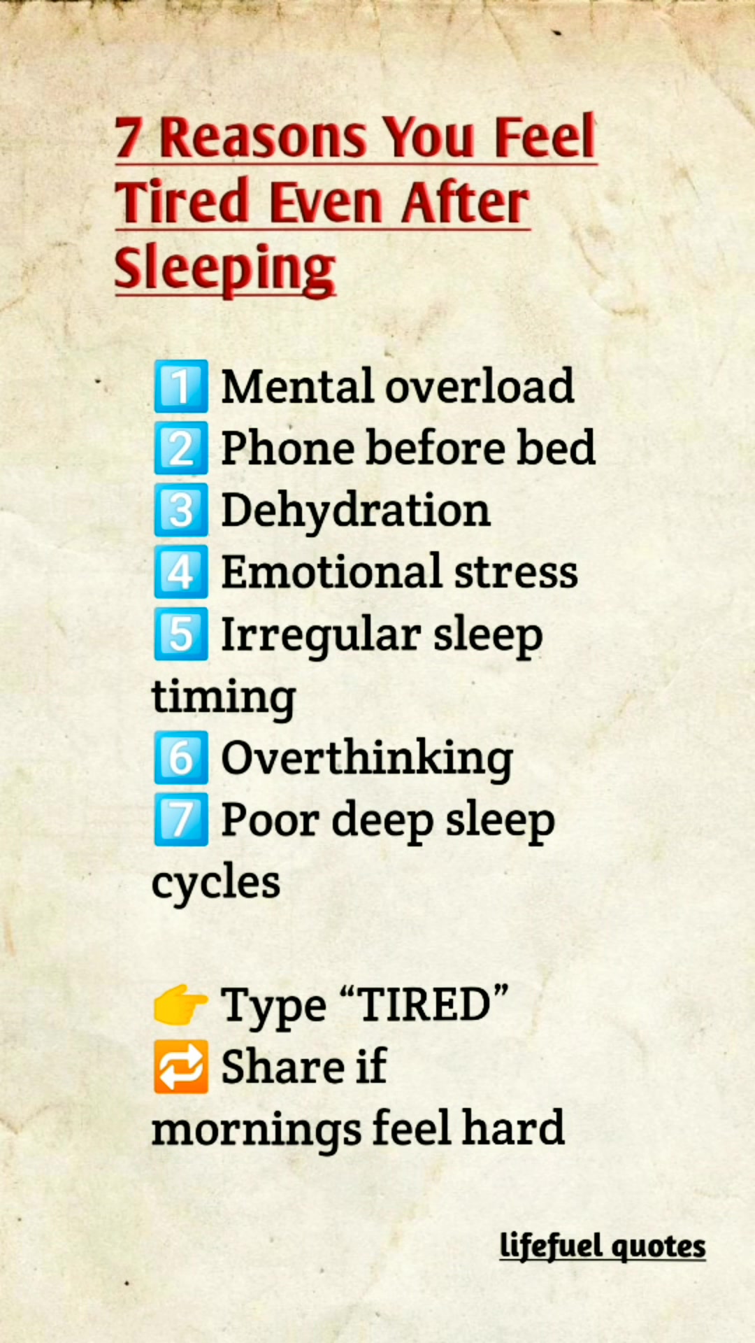 7 Reasons You Feel Tired Even After Sleeping #LifeFuelQuotes #foryouシ ...