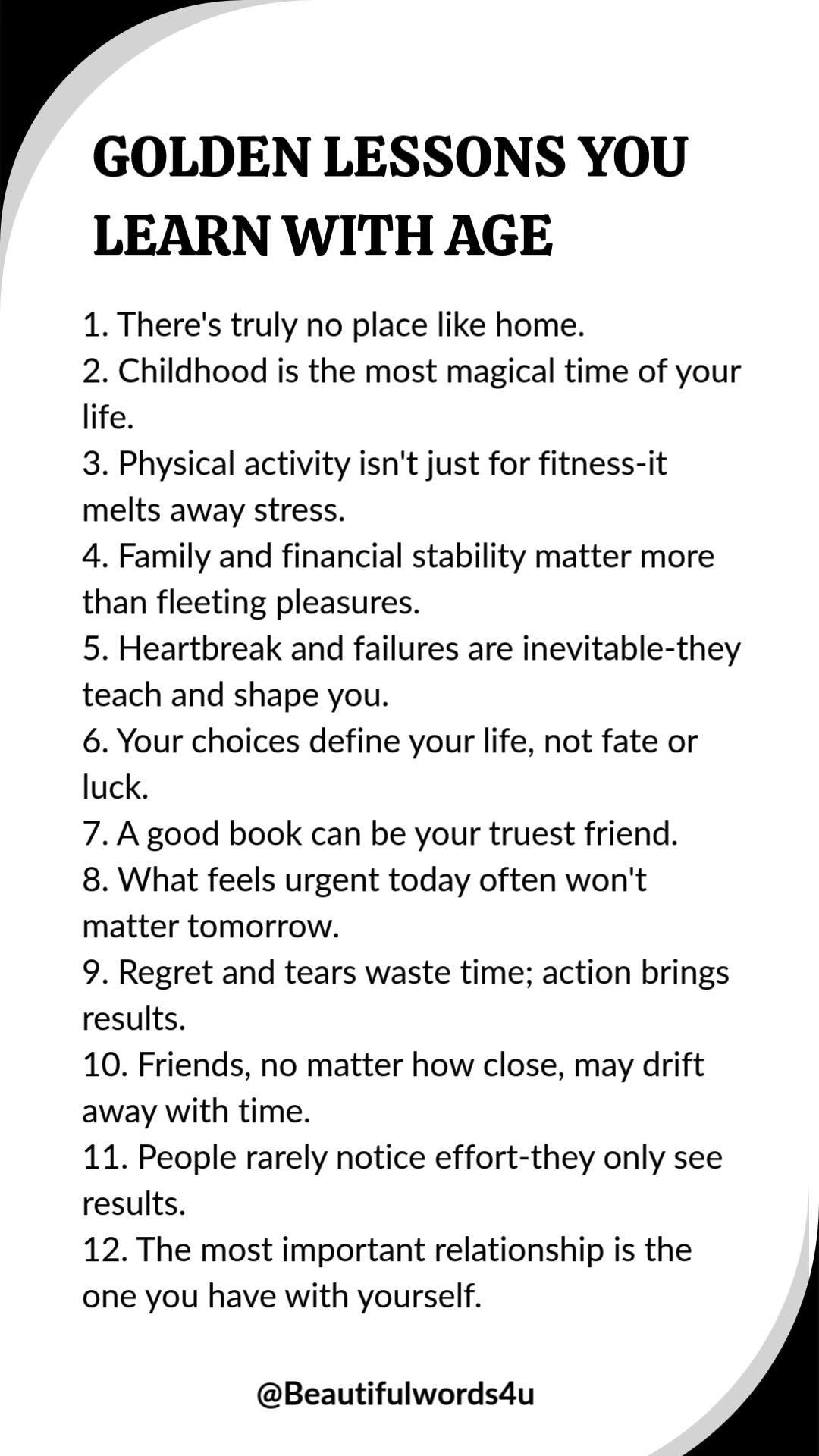 #Golden lessons you learn with age | Beautiful Words | Facebook