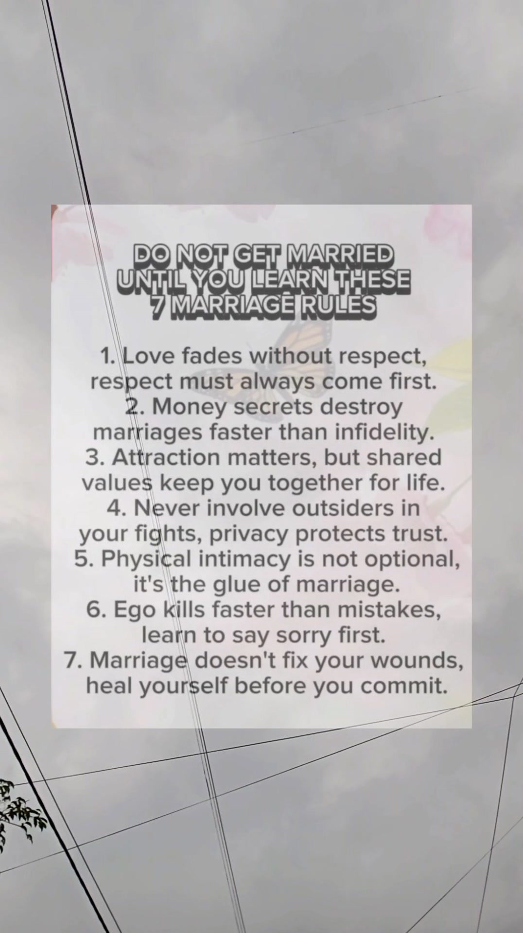 Do not get married until you learn these 7 marriage rules. #fyp #quotes ...