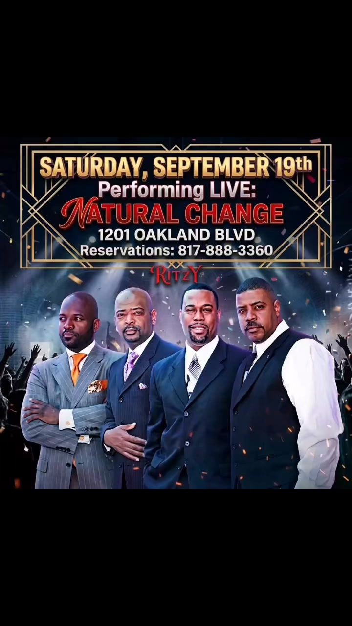 Catch the incredible Natural Change performing LIVE for an evening of smooth soul, classic showmanship, and unbeatable energy., Tables go fast—call to lock in yours and dress to impress!, 
