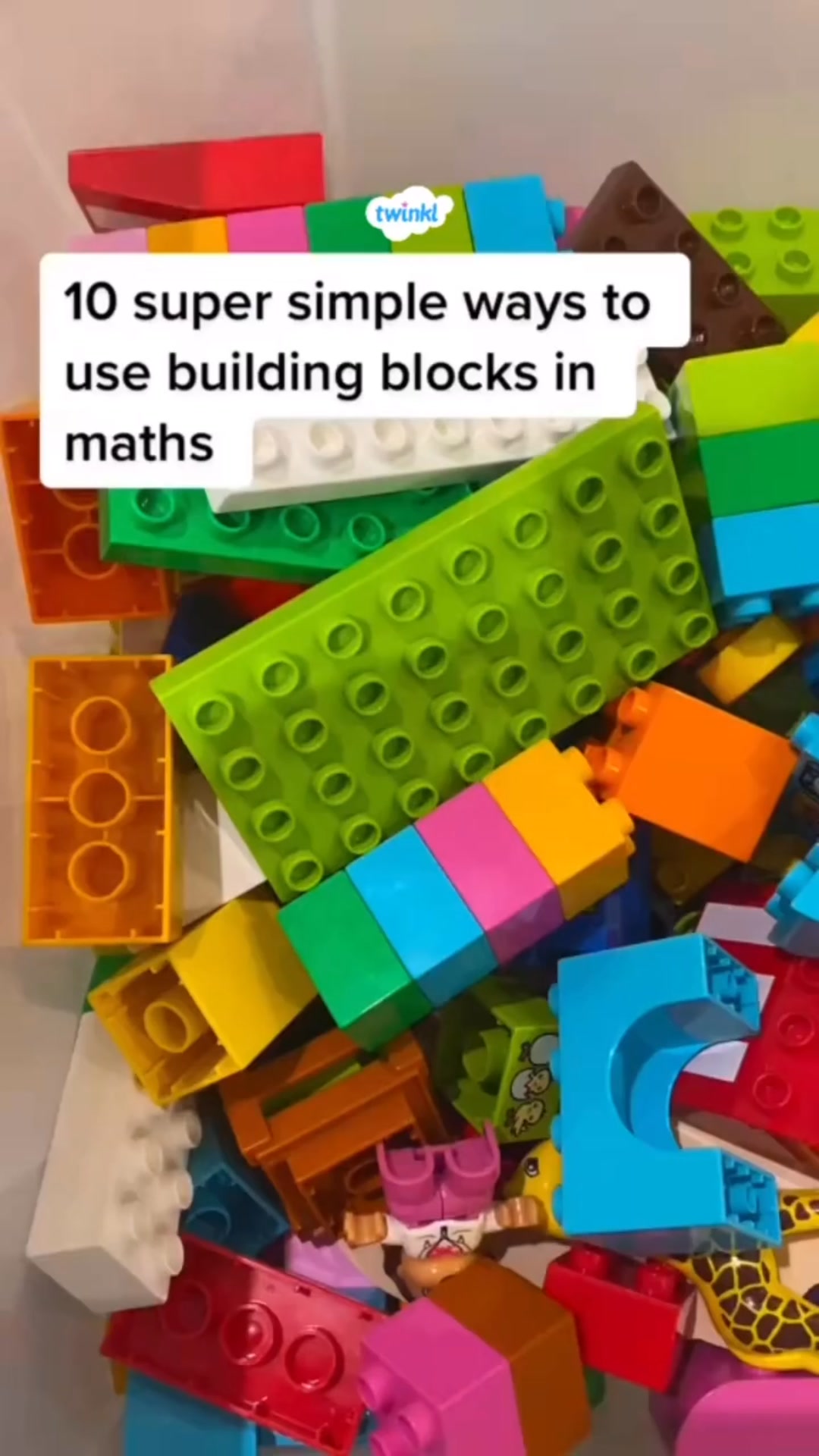 10 maths activities using only building blocks! Save this one for later ...