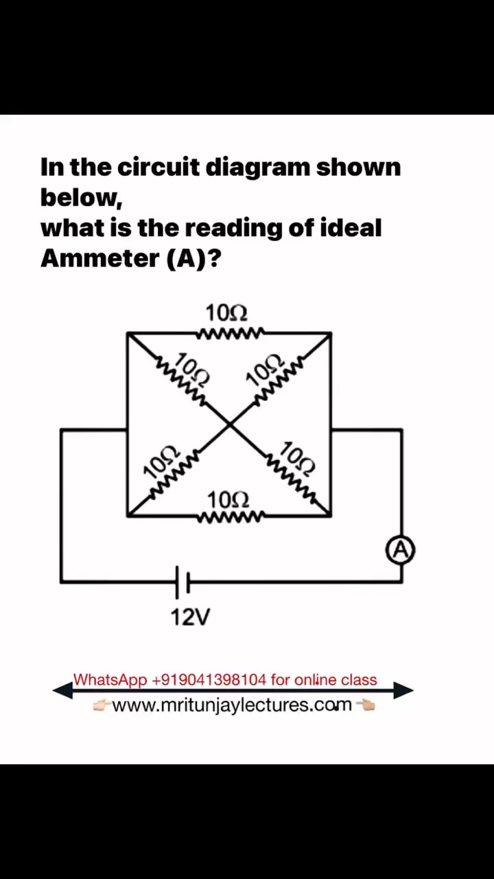 In the circuit diagram shown below, what is the reading of ideal ...