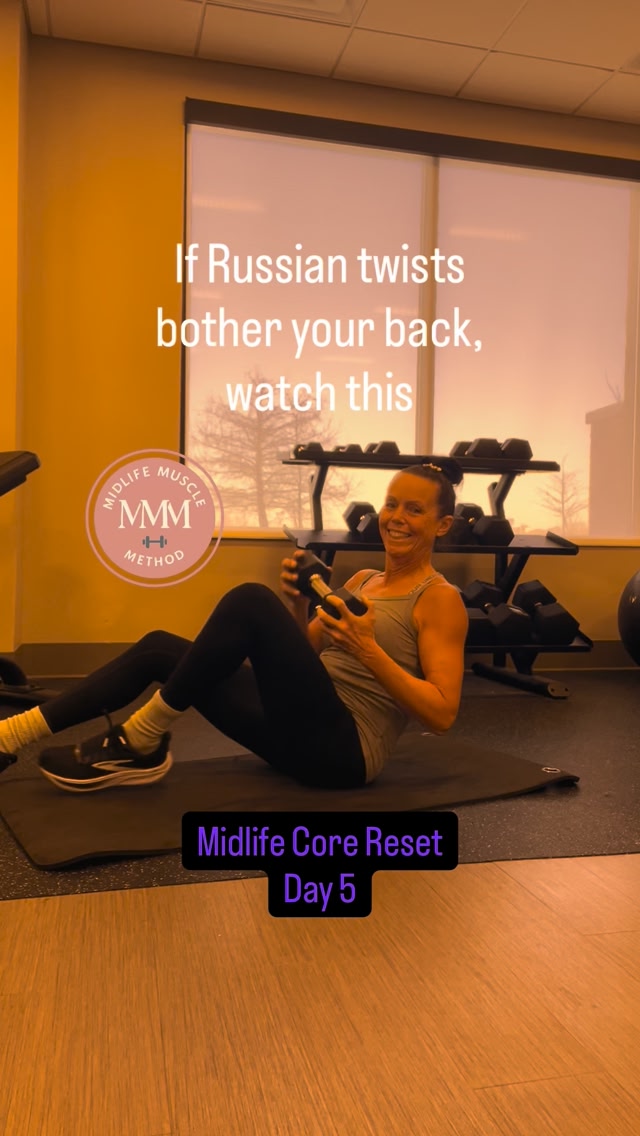 Midlife Core Reset – Day 5 CORE MOVE: Russian Twist with Dumbbell at ...