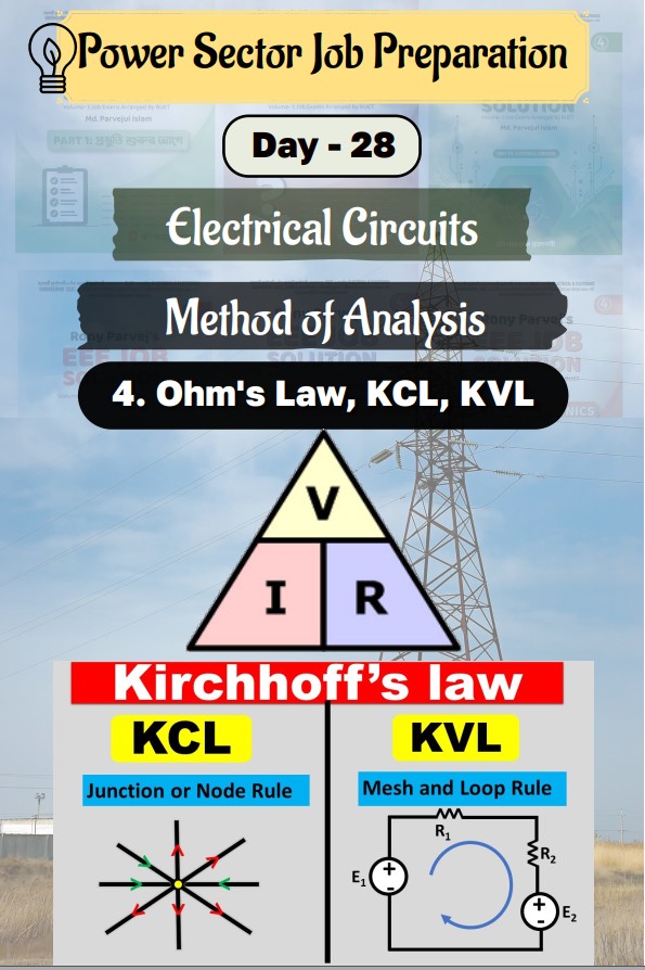 Day-28: EEE Job Solution (Rony Parvej)- Ohm's Law, KVL, KCL, VDR & CDR ...