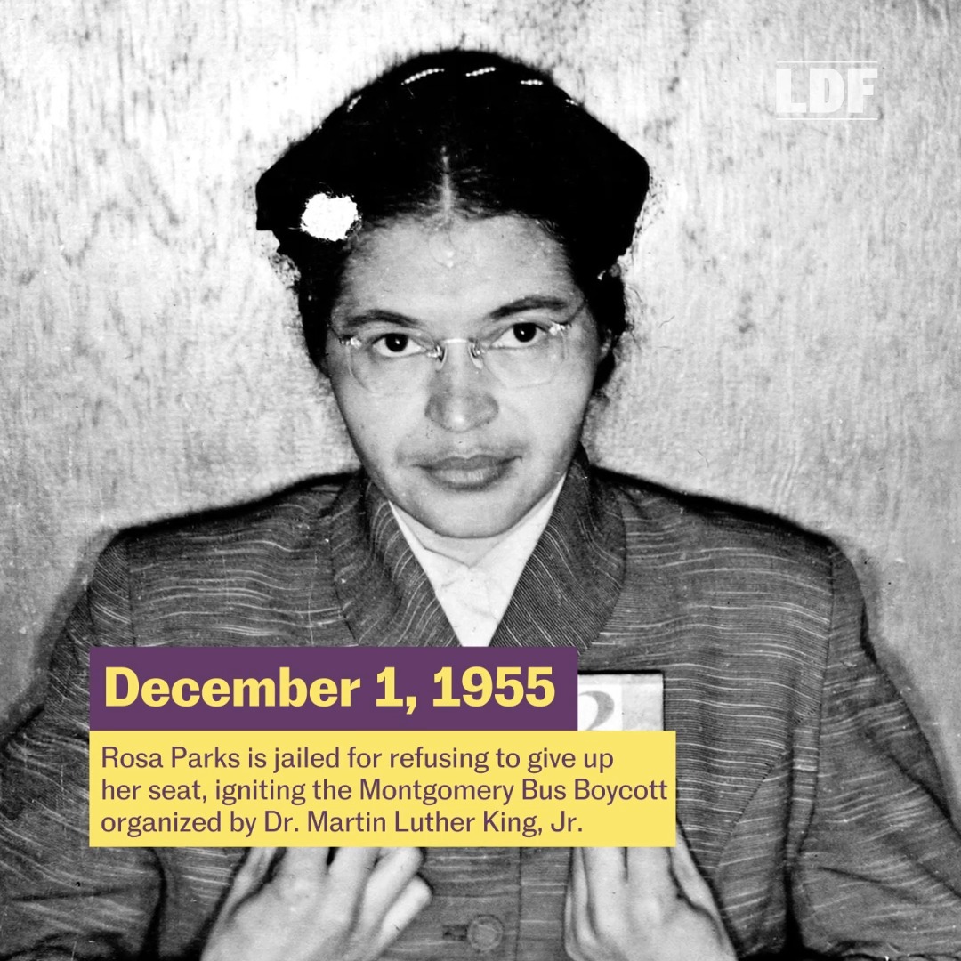 Rosa Parks was jailed for refusing to give up her seat, starting the ...