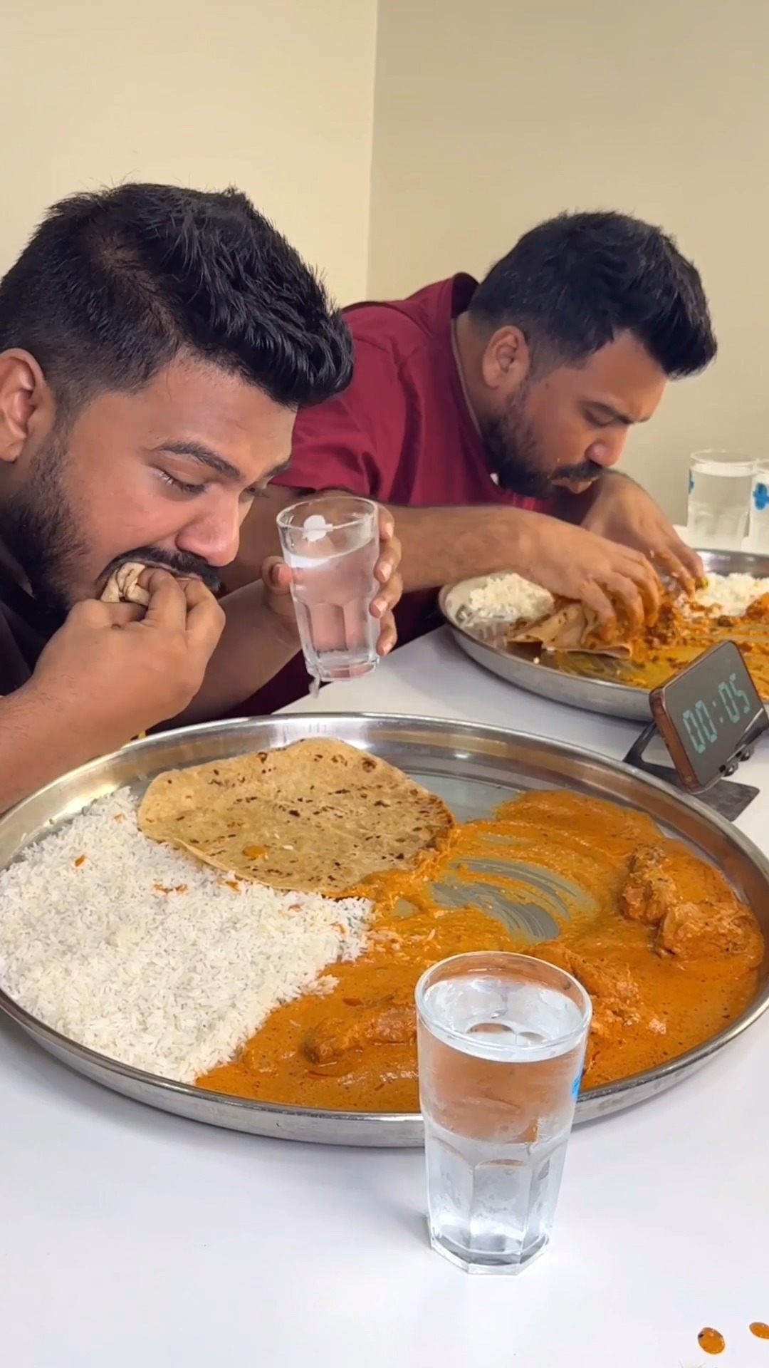 BUTTER CHICKEN RICE ROTI Vs DAL MAKHANI RICE ROTI EATING CHALLENGE😱🔥 ...