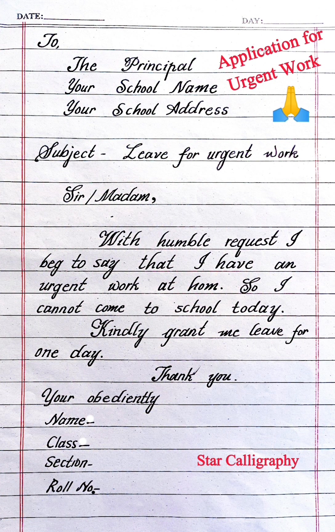 Application for urgent piece of work in English #application # ...